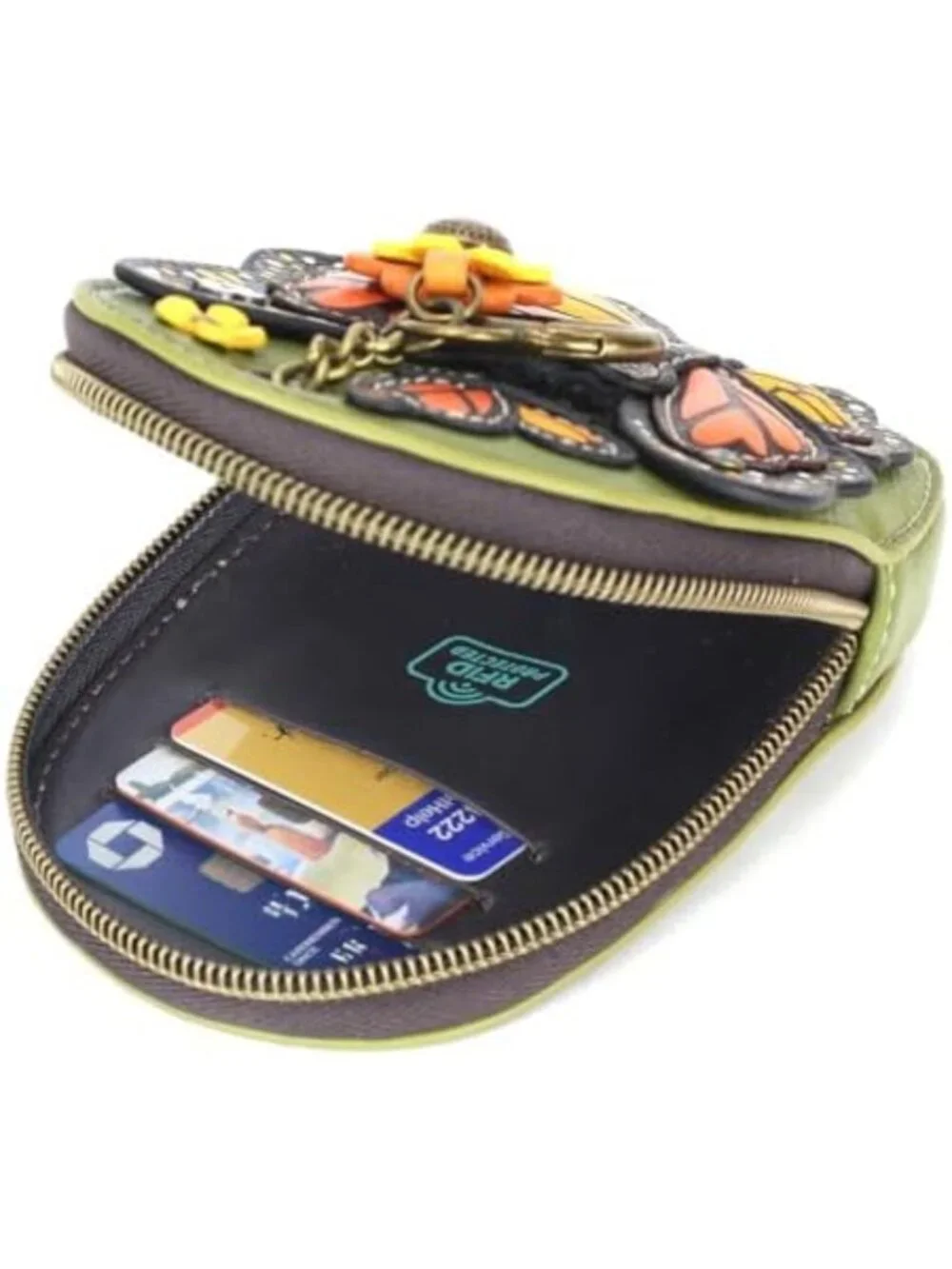 Mini Coin Purse Keychain - RFID Protected Card Holder & Butterfly Accessory